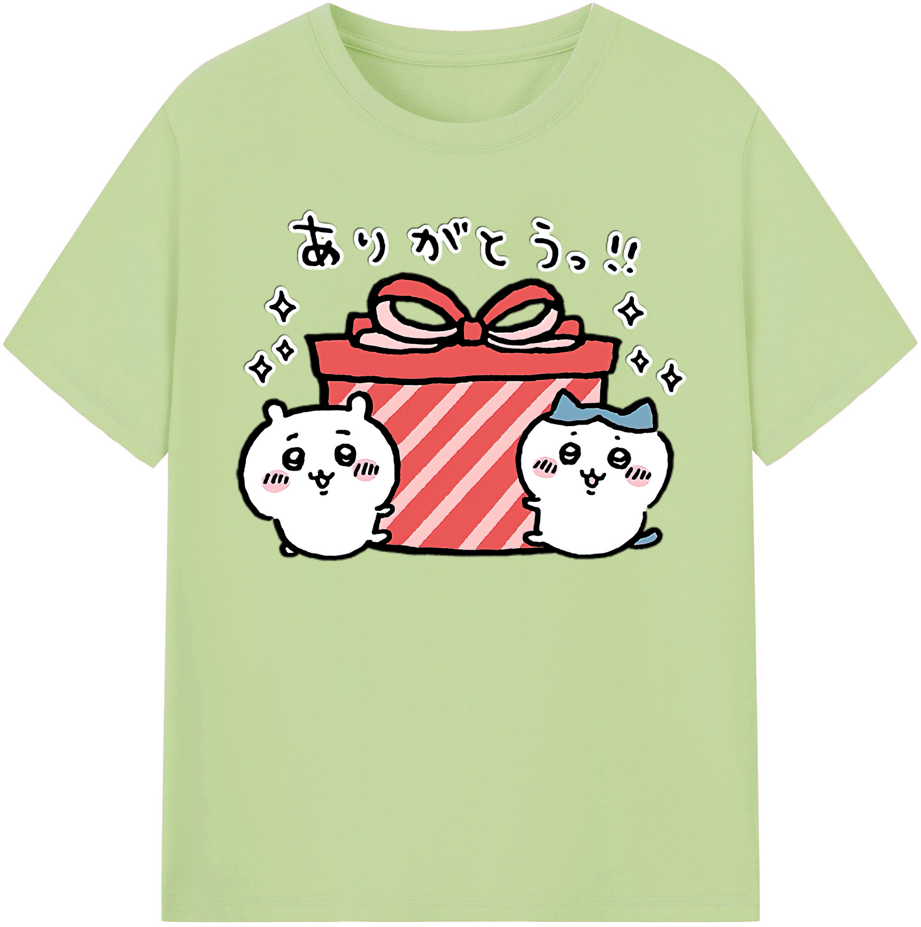 （画像用） ちいかわ ハチワレ Chii-kawa hachiware 綿100％半袖Tシャツ（フロントプリント）